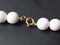 16 Inch Vintage Necklace White and Gold Beads Beaded Necklace New Old Stock Necklace